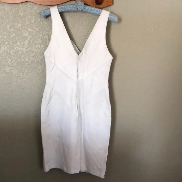 Vintage Positano Pelle S WhiteLeather StuddedDress - Picture 3 of 8
